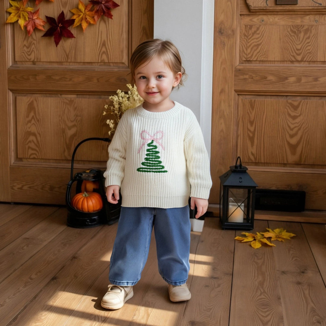 Kids Full Sleeves Tree Print Warm Sweater childrensterritory