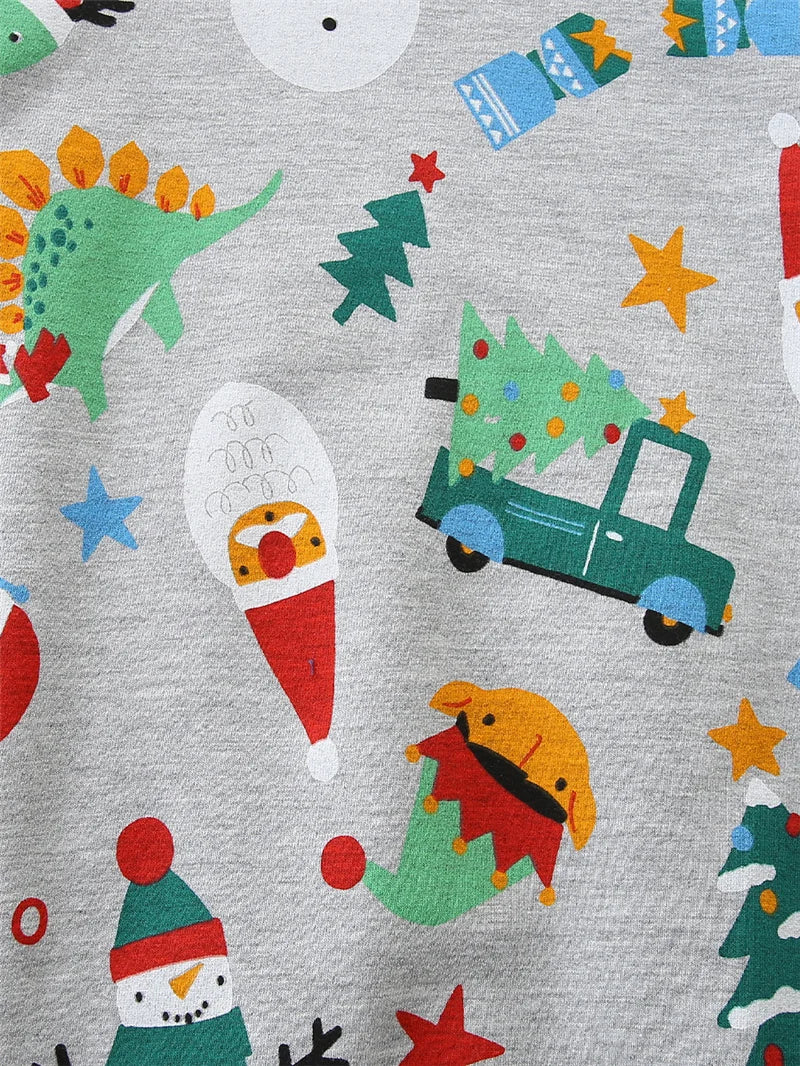 Kids' Long-Sleeved Christmas Print Winter Sweater