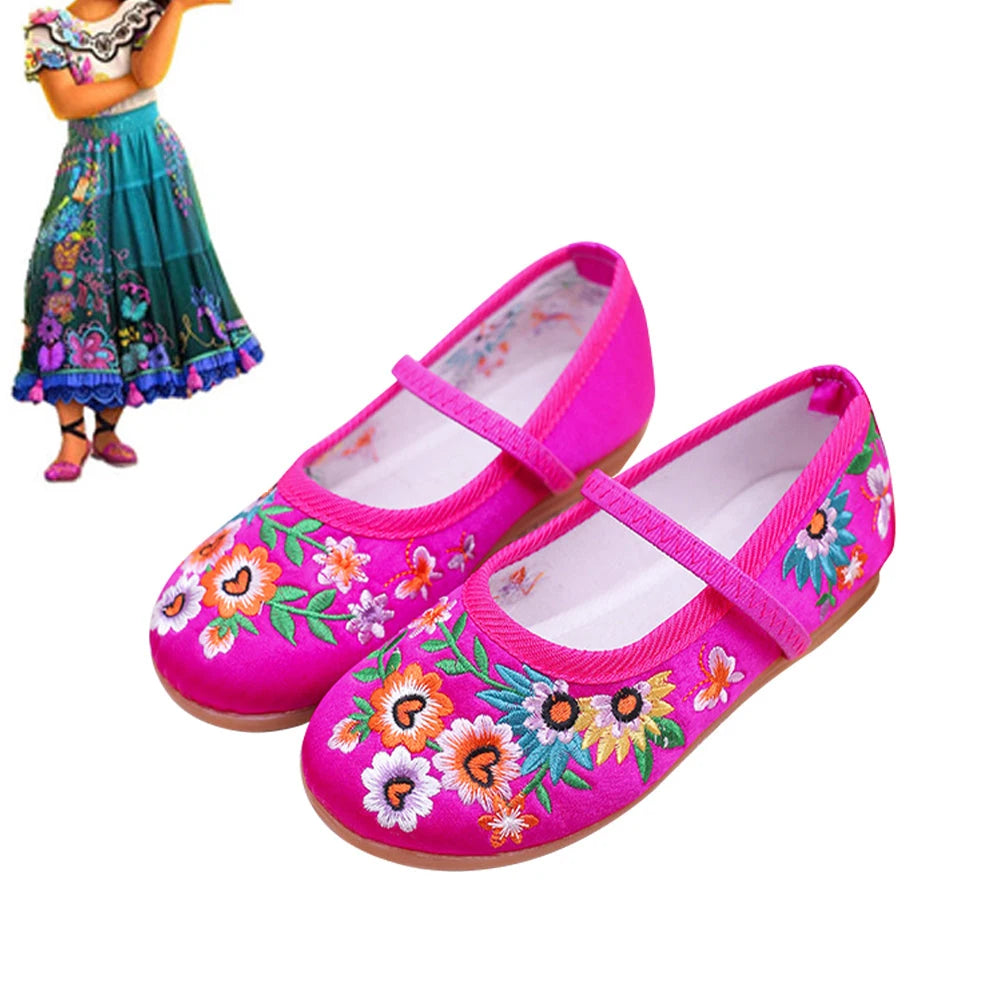 Embroidery Design Soft Leather Shoes For Girls childrensterritory