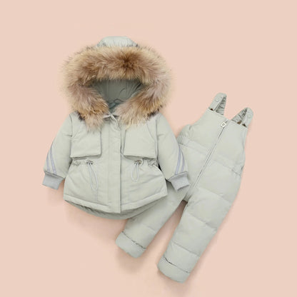 Little Boys Girls Thick Warm Down Jacket Jumpsuit Clothing Set childrensterritory