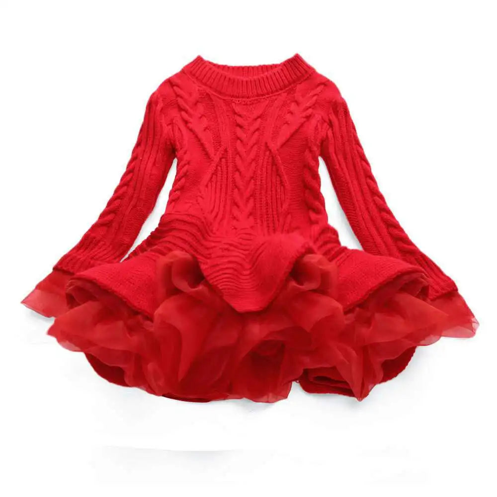 Long-Sleeved Winter Puffy Dresses For Girls childrensterritory