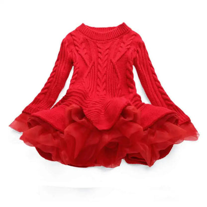 Long-Sleeved Winter Puffy Dresses For Girls childrensterritory