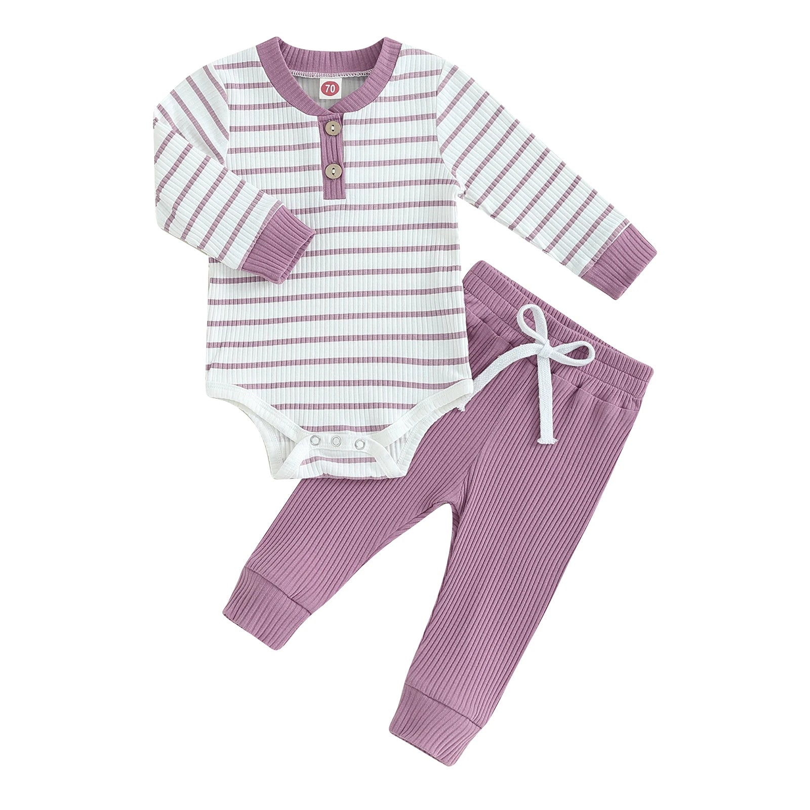 Ribbed Stripe Soft Cotton Romper Pants for Baby childrensterritory