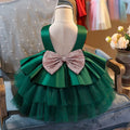 Toddler Girls Lace Embroidery with Big Bow Design Party Gown
