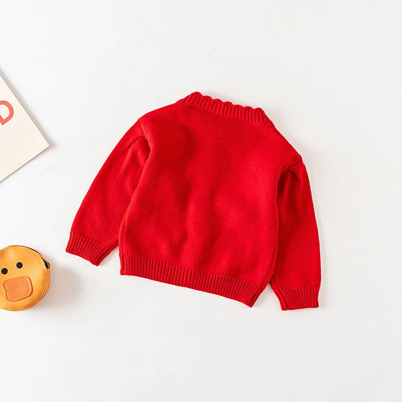 Baby Flowers Embroidered Long Sleeves Knitted Cardigans childrensterritory
