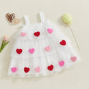 3D Plush Heart Design Layered Tulle Dress for Girls childrensterritory