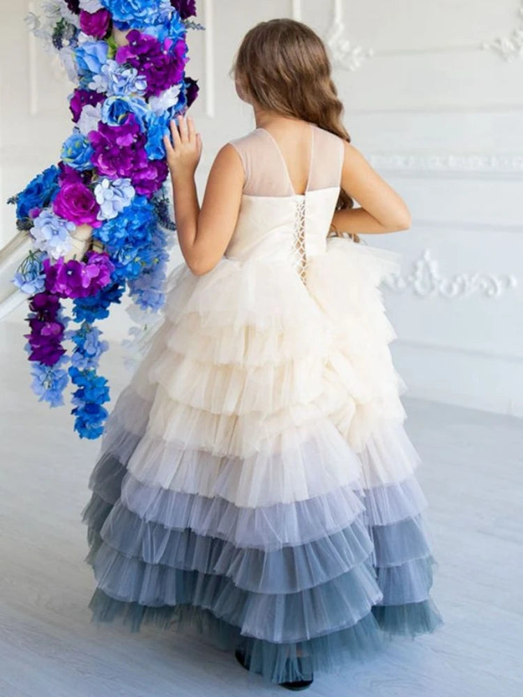 Girls Lace Embroidery Unique Wedding/Birthday Princess Dress childrensterritory