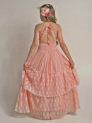Kids Girls Stylish Lace Design Cotton Bohemia Long Dresses childrensterritory