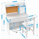 Kids Study Desk with Drawers and Chair Set for 5-12 Year-Old