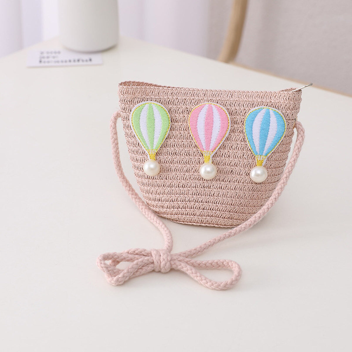 Kid Girl Colorful Anti-Dust Straw Hat with Bag Set  childrensterritory