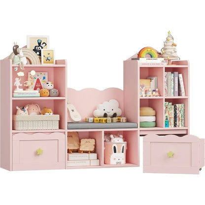 Multipurpose Kids Book and Toys Organizer with Reading Nook