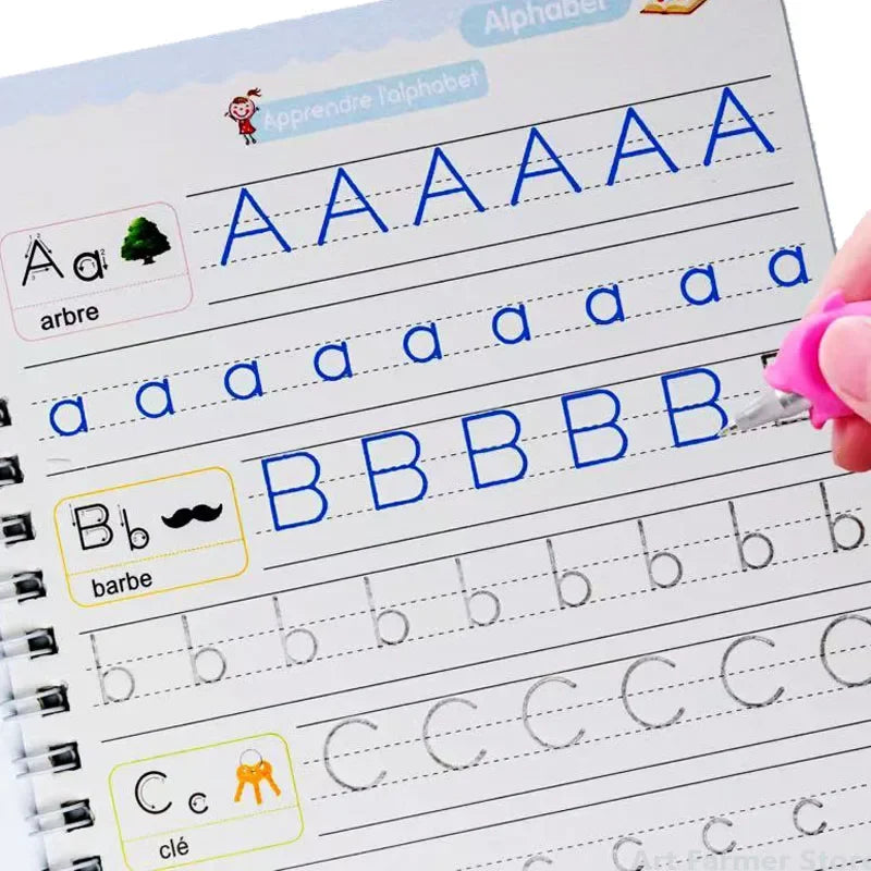 French Letter and Number Practice Copybook for Kids