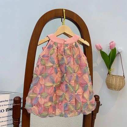 Kids Girls Colorful Flower Design Summer Dresses childrensterritory
