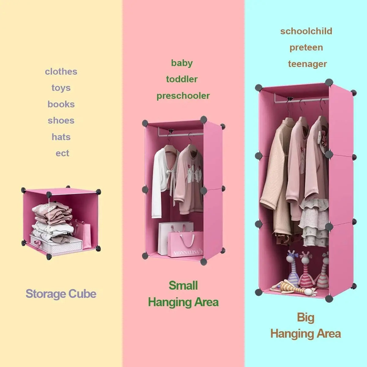 Hanging Clothes Closet for Kids&