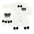 3pcs Pearly Crown Personalised Name Onesie for Newborn Babies childrensterritory