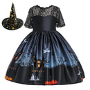 Vampire Pumpkin Print Halloween Costume for Kids Girls