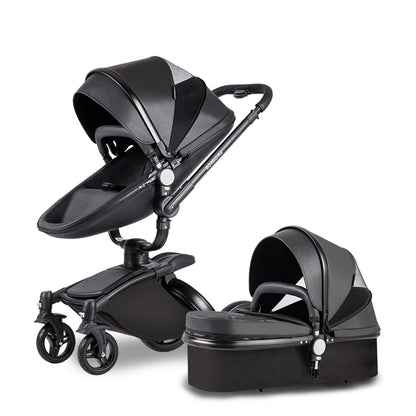 Two-way Foldable PU Leather Baby Stroller With Carseat