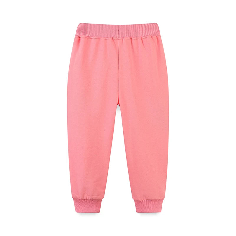 Little Girls Cute Dog Print Pink Casual Trouser for Autumn childrensterritory