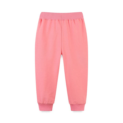 Little Girls Cute Dog Print Pink Casual Trouser for Autumn childrensterritory