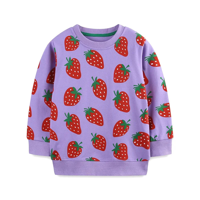 Various Cartoon Design Little Girls' Long Sleeve Sweatshirts