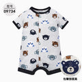 Baby Cartoon Print Cotton Short-Sleeve Summer Romper childrensterritory
