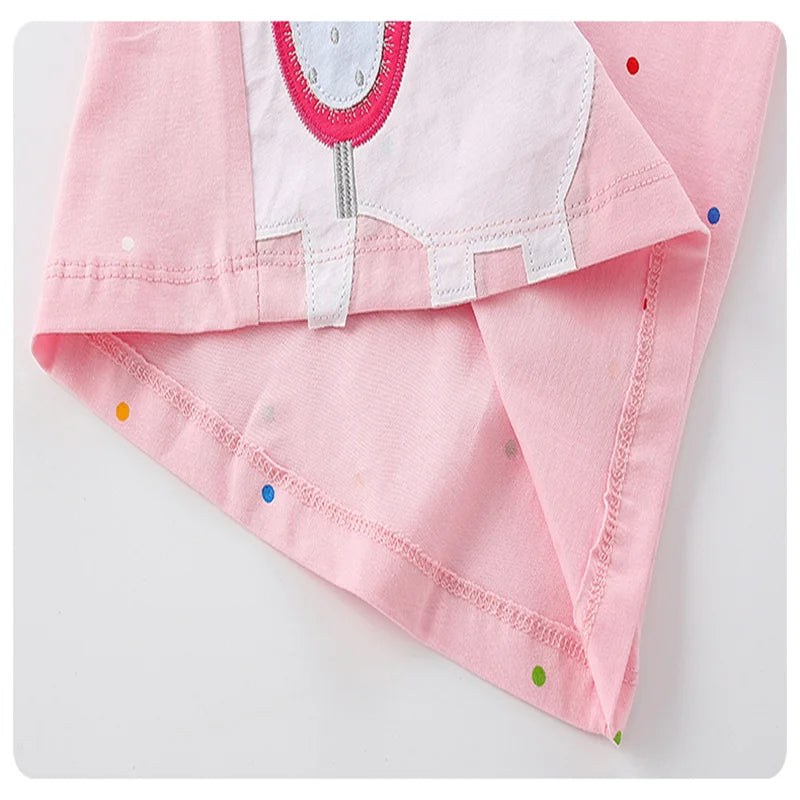 Little Girls Cartoon Rabbit Design Cotton Summer T-shirt