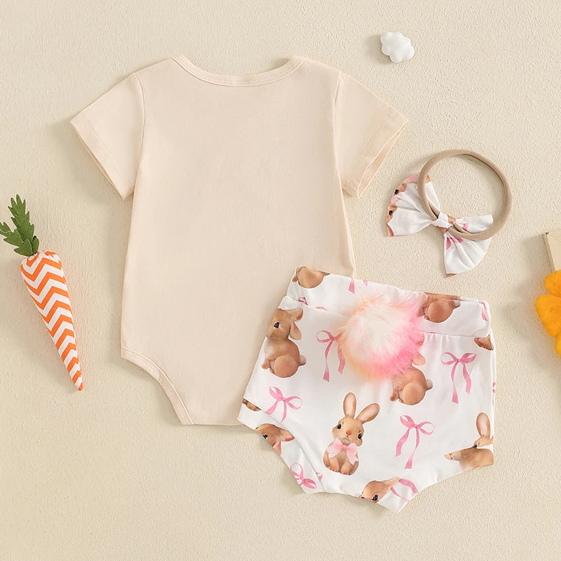 Baby Girl Bunny Print Easter Outfit Set childrensterritory
