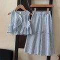 Kids' Korean Style 2-Piece Top and Wide-Legged Pants Suit for Girls childrensterritory