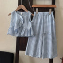 Kids' Korean Style 2-Piece Top and Wide-Legged Pants Suit for Girls childrensterritory