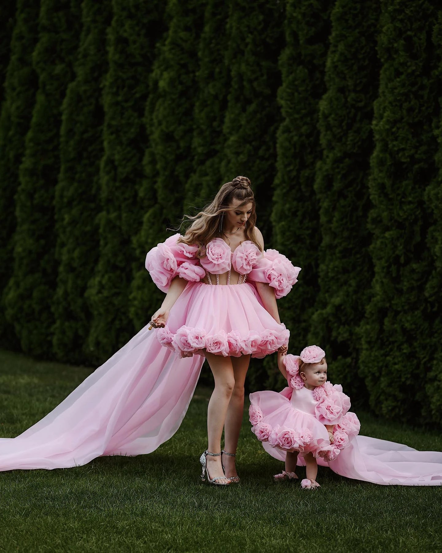 Matching Formal Princess Dresses for Mother and Daughter
