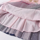 Cartoon Print Long Sleeve Girls Sequined Princess Dresses childrensterritory