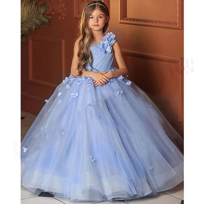 Light Blue First Communion/Birthday Party Dress for Girls childrensterritory