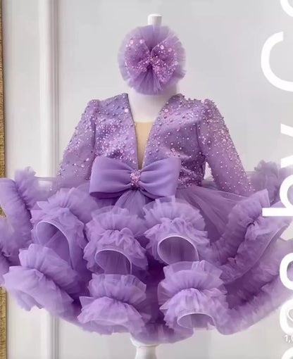 Baby/Kids Girls Luxury Scoop Neck Tulle Party Dresses childrensterritory
