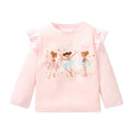 Kids Girls Cartoon Ballet Girls Print Cotton Top childrensterritory
