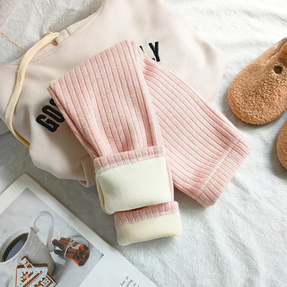 Korean Style Plus Velvet Warm Pants For Girls childrensterritory