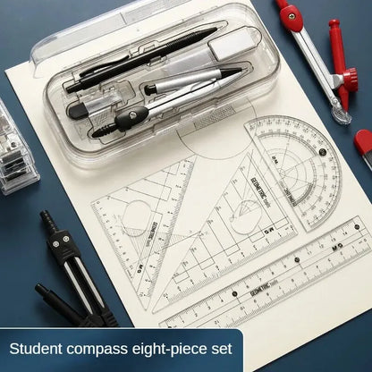 8 Pieces Professional Multifunctional Compass Set childrensterritory