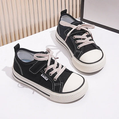 Little Boys Girls Jelly Color Canvas Lace Up Flats Shoes childrensterritory