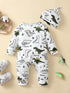 Baby Kids Cartoon Print Winter Bodysuit childrensterritory