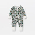 Baby Printed Bamboo Fiber Long Sleeve Zipper Sleepwear