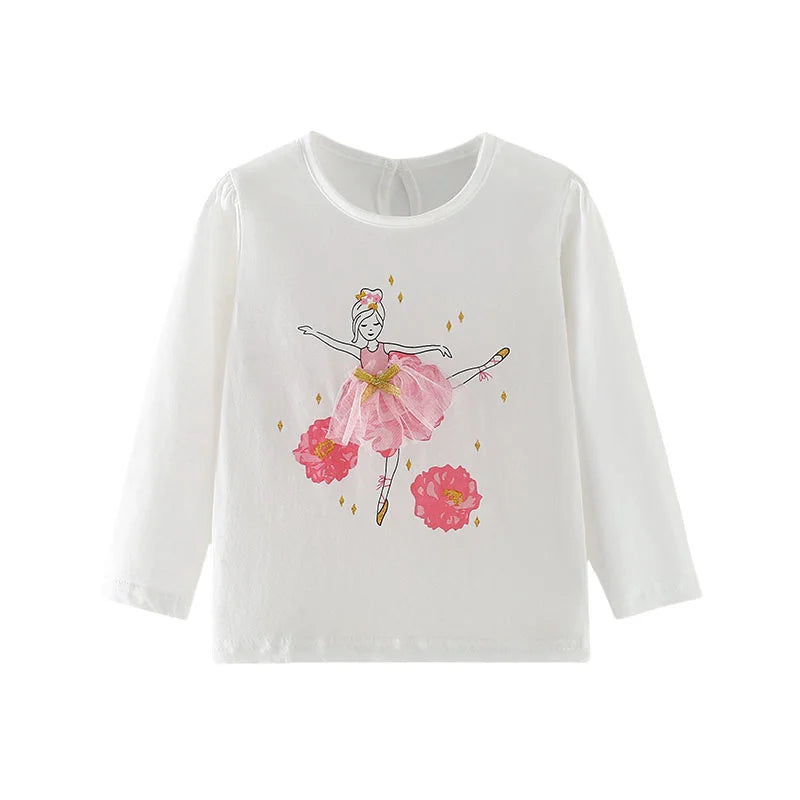 Long-Sleeved Printed Autumn Girls' T-Shirts childrensterritory