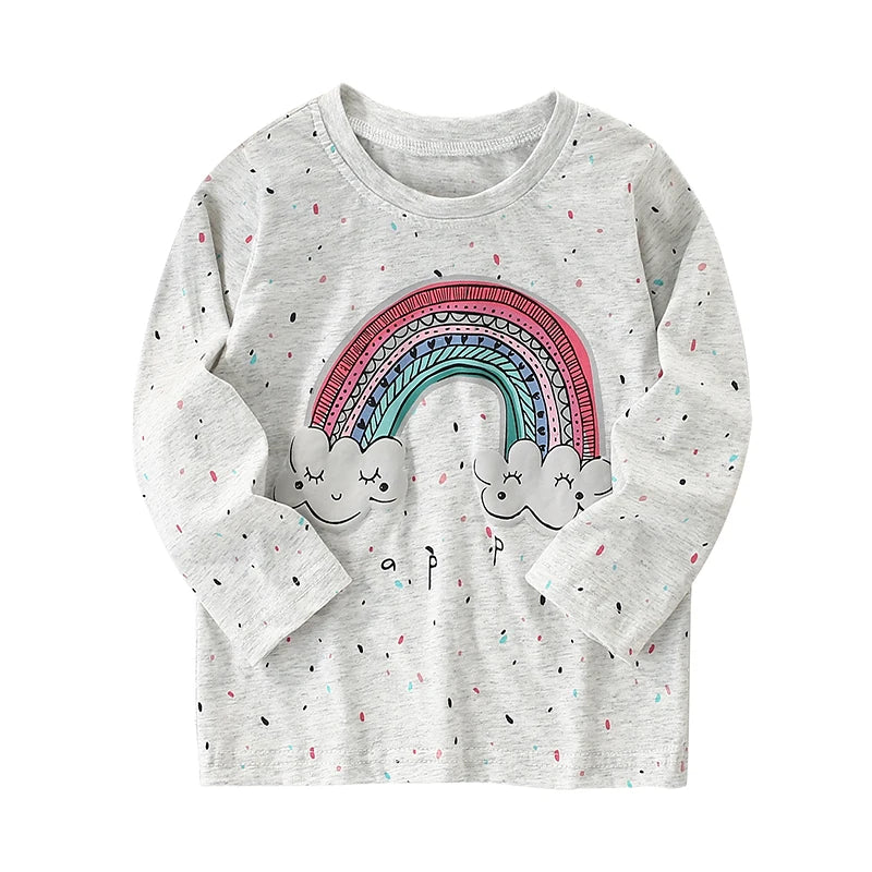 Cartoon Rainbow Design Kids Boys Long Sleeves T-shirts childrensterritory