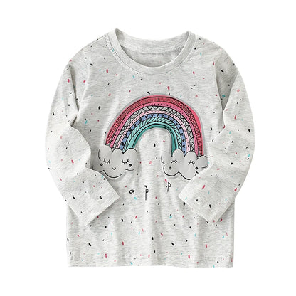 Cartoon Rainbow Design Kids Boys Long Sleeves T-shirts childrensterritory