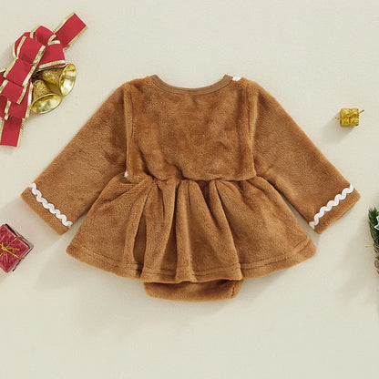 Baby Girls Bow Lace Design Winter Dresses