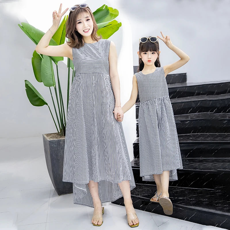 Mommy and Me High-Low Matching Party Dresses