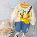 Cartoon Design Baby Boy Color Blocking 2PC Casual Clothes Set childrensterritory