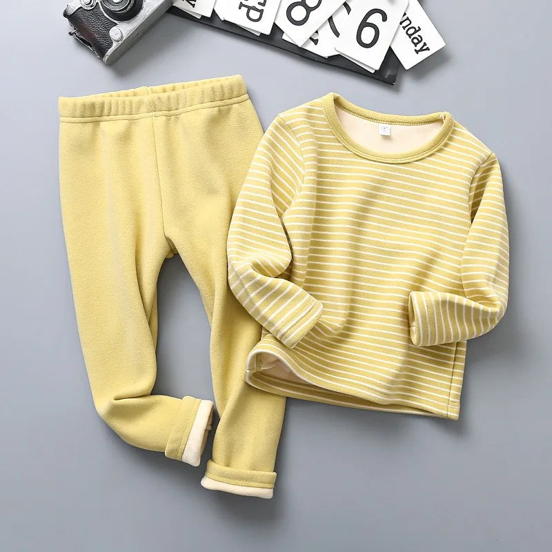 Thick Warm Long Sleeve Kids Pyjamas for Autumn Winter childrensterritory