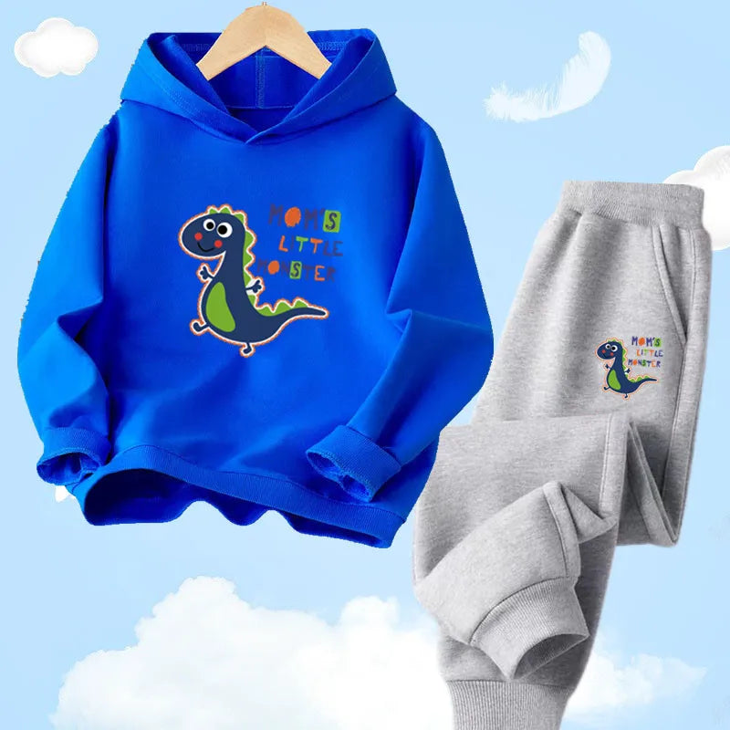 Kids 2pcs Dinosaur Printed Hoodie + Pants Set childrensterritory