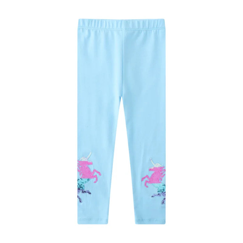Kids Girls Cartoon and Floral Print Cotton Leggings/Trousers childrensterritory