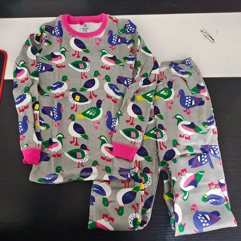 Long-Sleeved Cartoon Print Autumn Kids Clothing Set