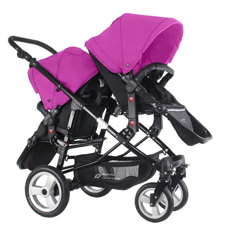 Shock Absorber Foldable Twins Baby Carriage Stroller childrensterritory